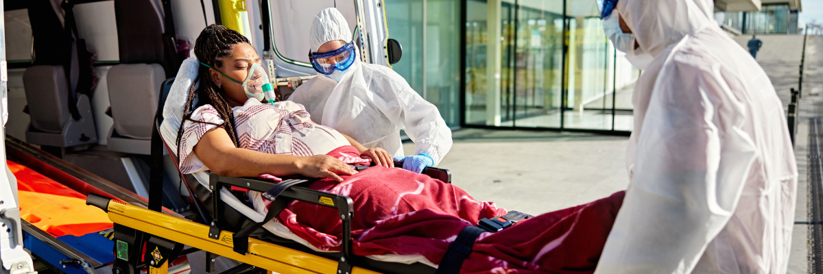 pregnant woman being transported