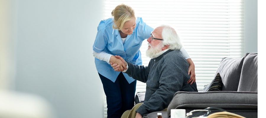 Elderly man in wheelchair